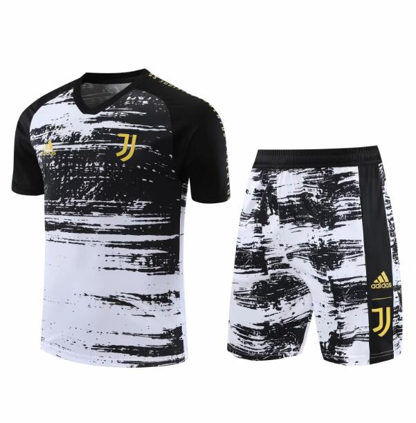 Juventus Black White Training Kits Shirt with Shorts 2020/21